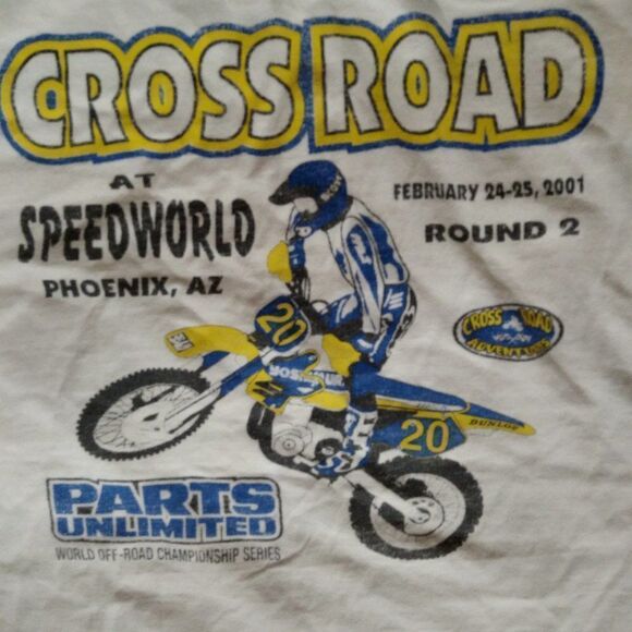 Vintage Cross Road Dirt Bike Race T-Shirt - Picture 6 of 8